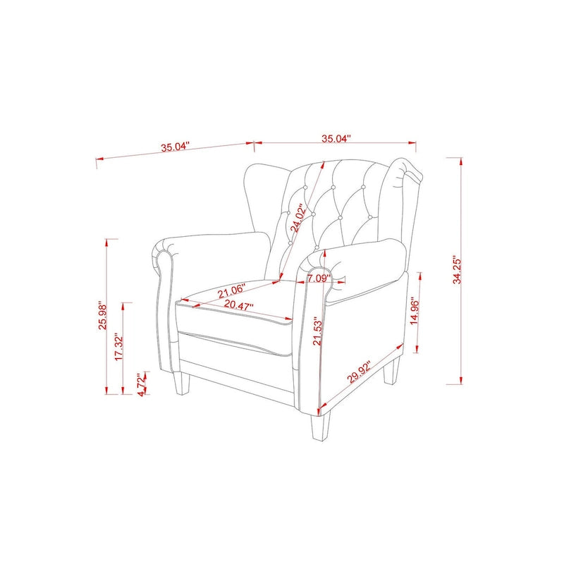 Fauteuil moderne capitonné à dossier inclinable-16