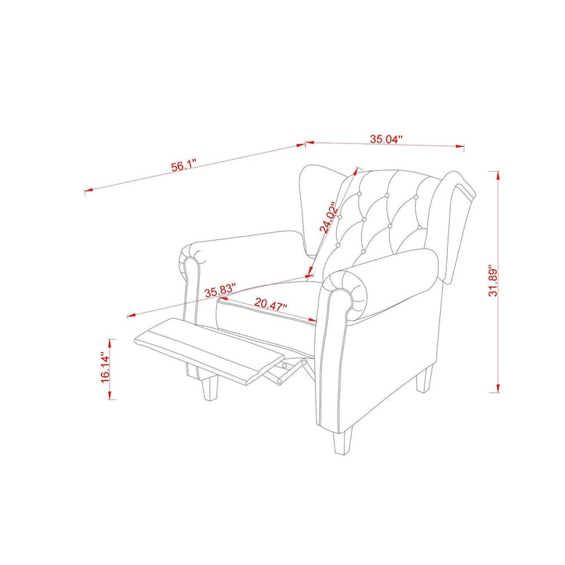 Fauteuil moderne capitonné à dossier inclinable-22