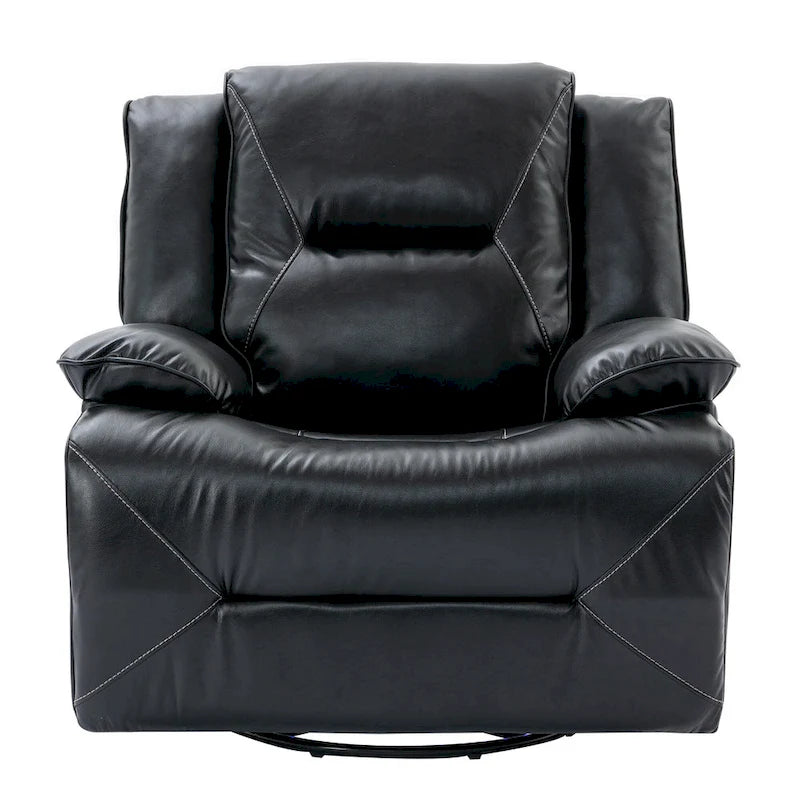 Ensemble de fauteuil inclinable pour home cinéma, fauteuil inclinable manuel avec bande lumineuse LED et deux porte-gobelets intégrés pour salon, chambre, noir.-19