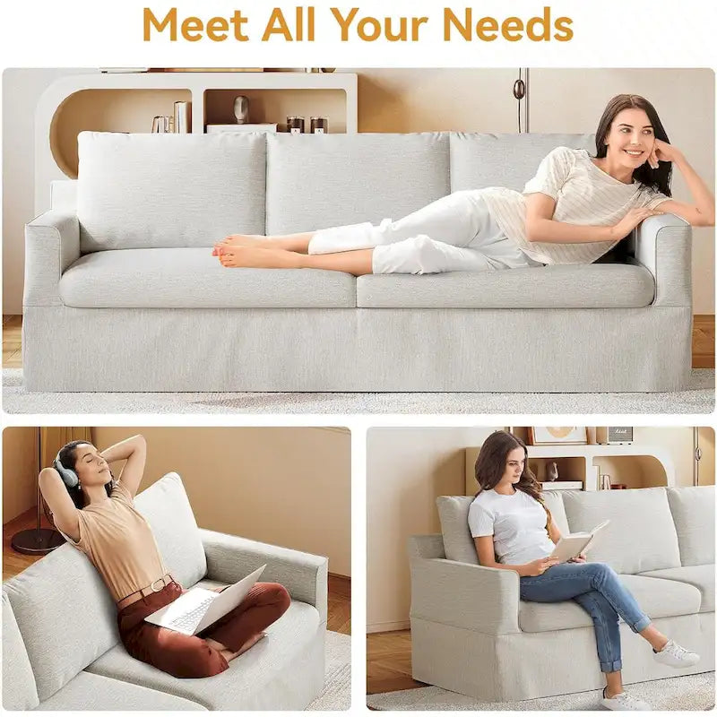 Canapé 3 places moderne 93 avec assises profondes et housse amovible-5