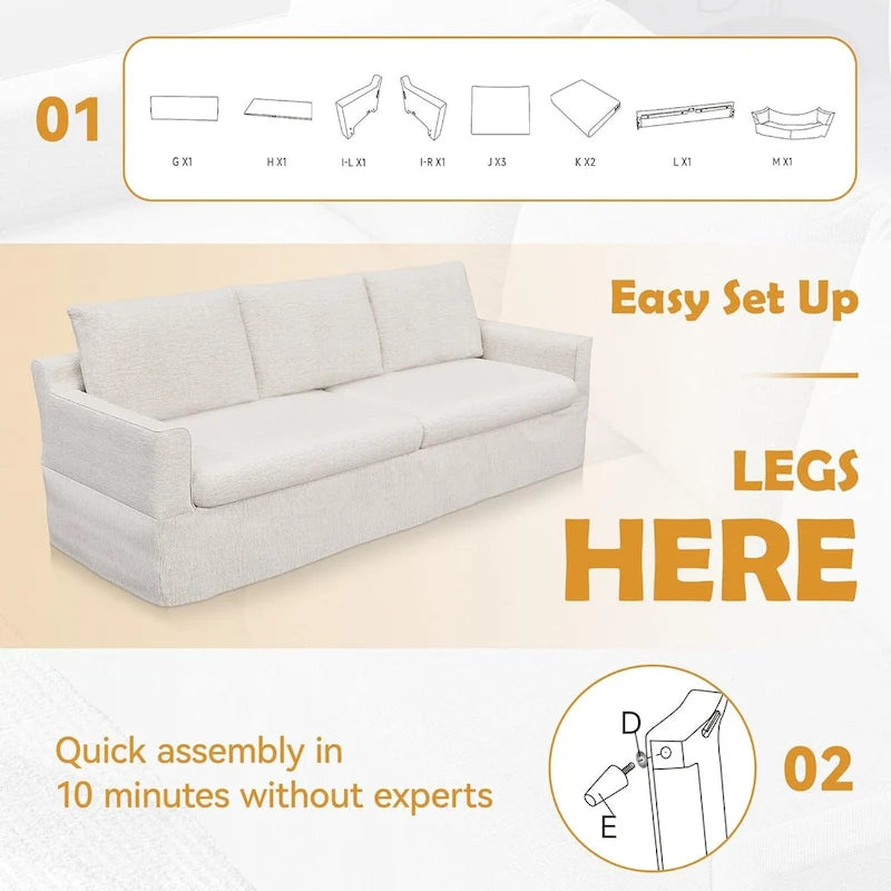 Canapé 3 places moderne 93 avec assises profondes et housse amovible-9