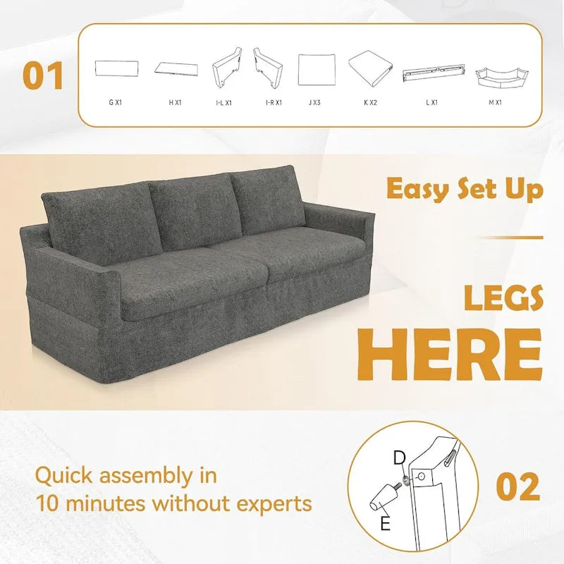 Canapé 3 places moderne 93 avec assises profondes et housse amovible-18