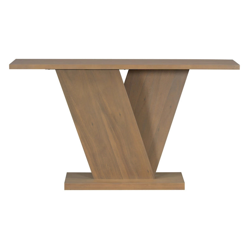 Christopher Knight Home - Table console élégante Mirod avec placage en bois naturel et piètement robuste en V-12