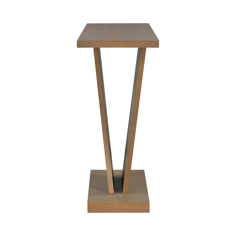 Christopher Knight Home - Table console élégante Mirod avec placage en bois naturel et piètement robuste en V-15