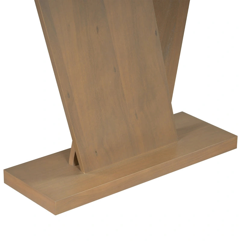 Christopher Knight Home - Table console élégante Mirod avec placage en bois naturel et piètement robuste en V-17