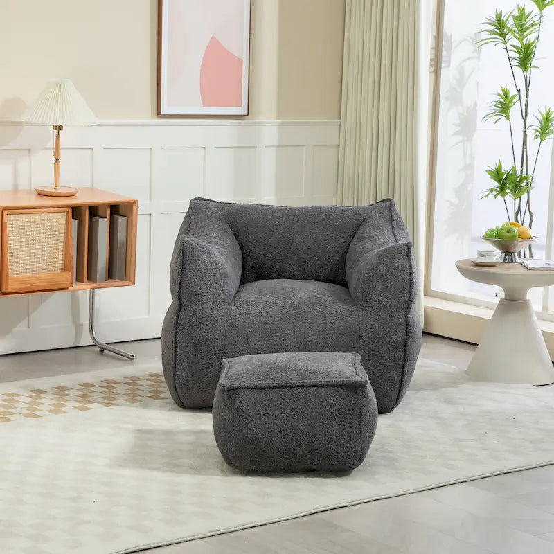 GDFStudio - Pouf COOLMORE Boucle avec rembourrage en mousse à mémoire de forme pour un confort optimal-42