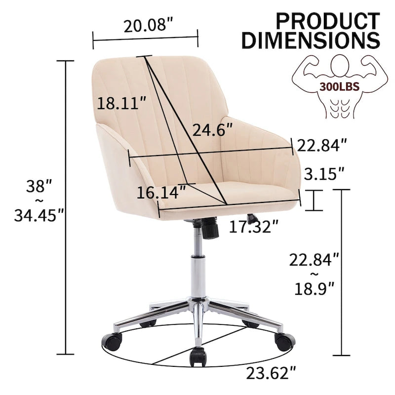 Chaise de bureau réglable, pour la maison ou la chambre, chaise pivotante ergonomique, dossier inclinable, confortable pour une utilisation prolongée.-4