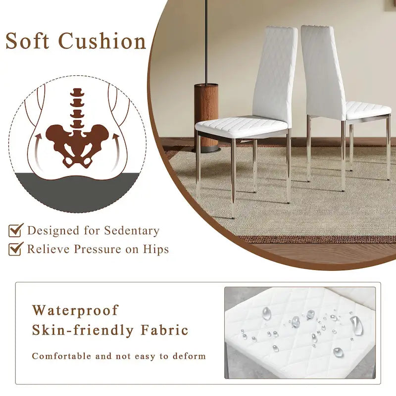 Ensemble de 6 chaises de salle à manger de style moderne-4