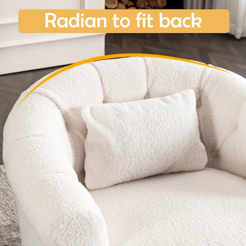 Fauteuil pivotant en velours avec repose-pieds-3