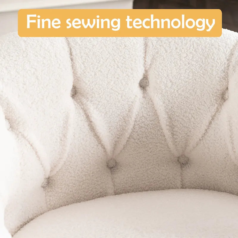 Fauteuil pivotant en velours avec repose-pieds-4