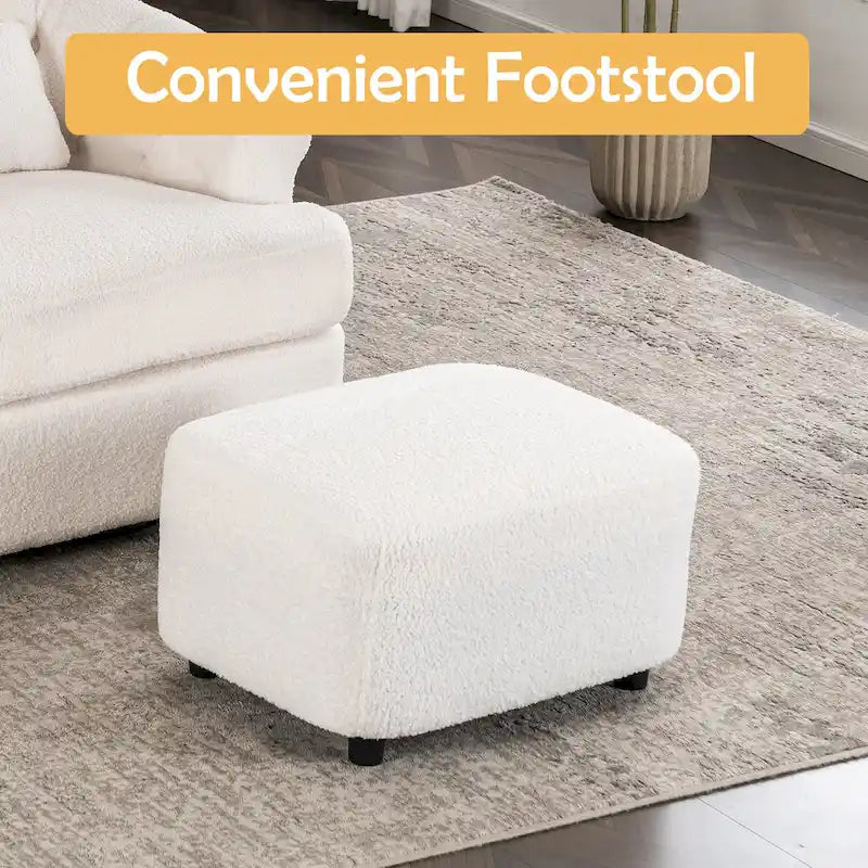Fauteuil pivotant en velours avec repose-pieds-6