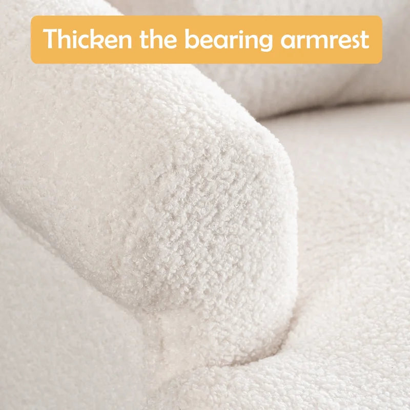 Fauteuil pivotant en velours avec repose-pieds-7