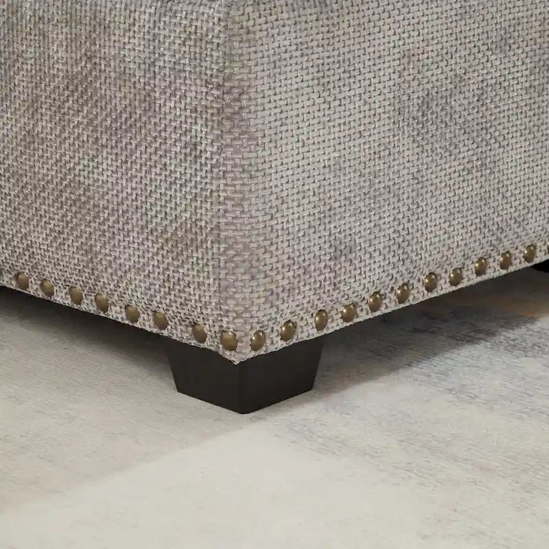 Canapé d'angle convertible en L en chenille 97 avec pouf de rangement-34