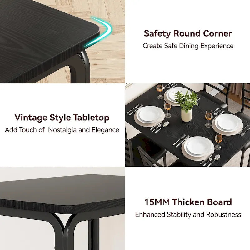 Ensemble de table à manger 5 pièces pour 4 personnes-5