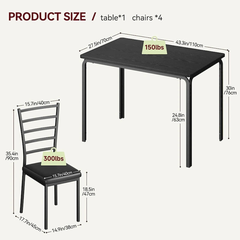 Ensemble de table à manger 5 pièces pour 4 personnes-7