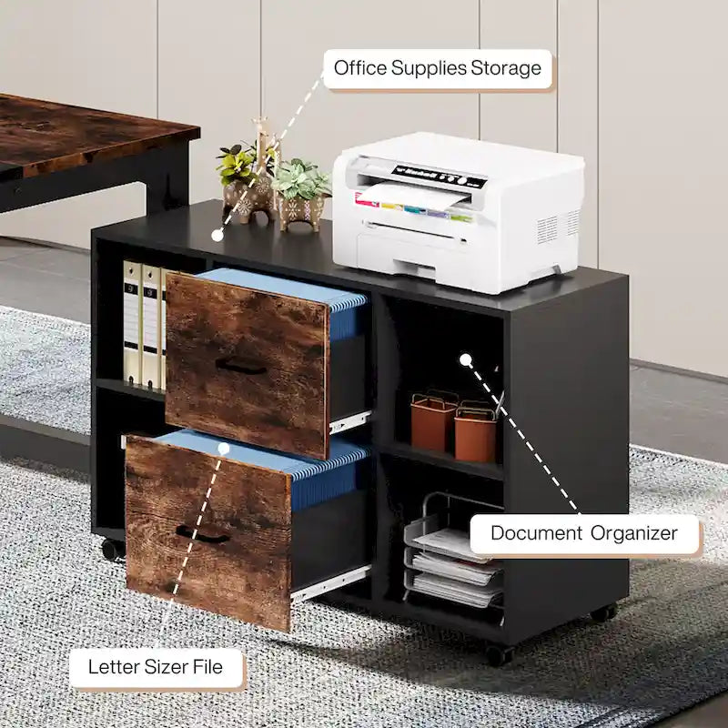 Bureau de direction en L de 63 pouces avec caisson à dossiers suspendus de 40 pouces-3