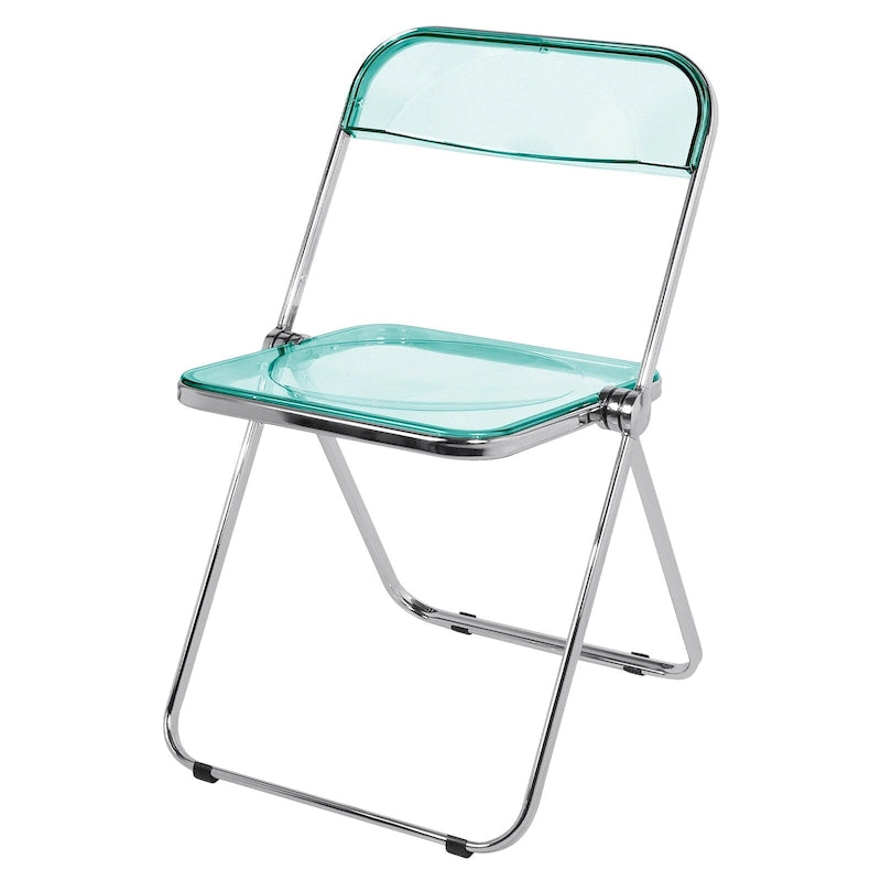 Chaise de salle à manger pliante empilable en acrylique transparent avec cadre en métal, unité - 29,1 (H) x 18,1 (L) x 18,5 (P)-34