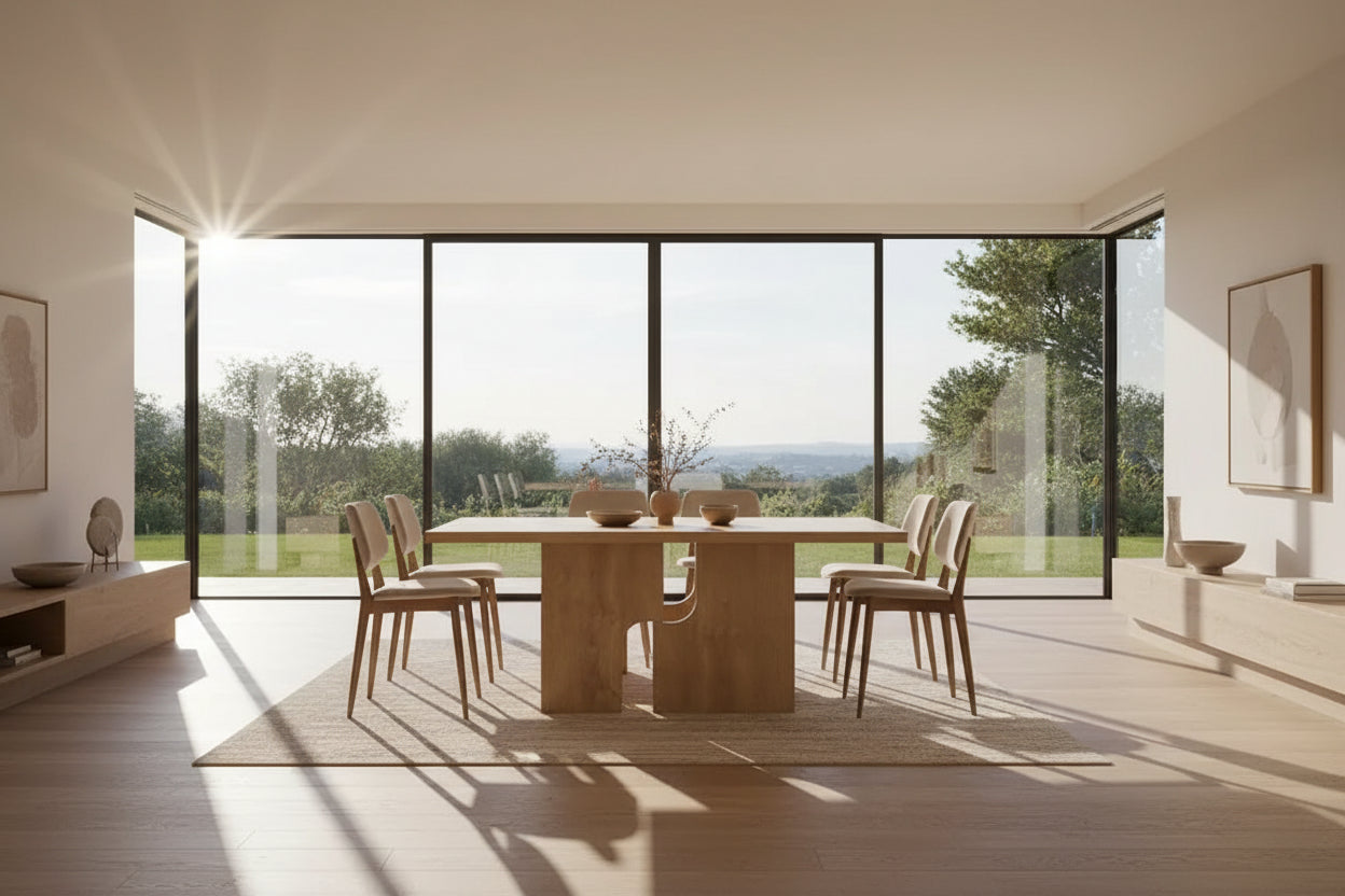 Table de salle à manger rectangulaire 63 cm avec pieds au design moderne-3