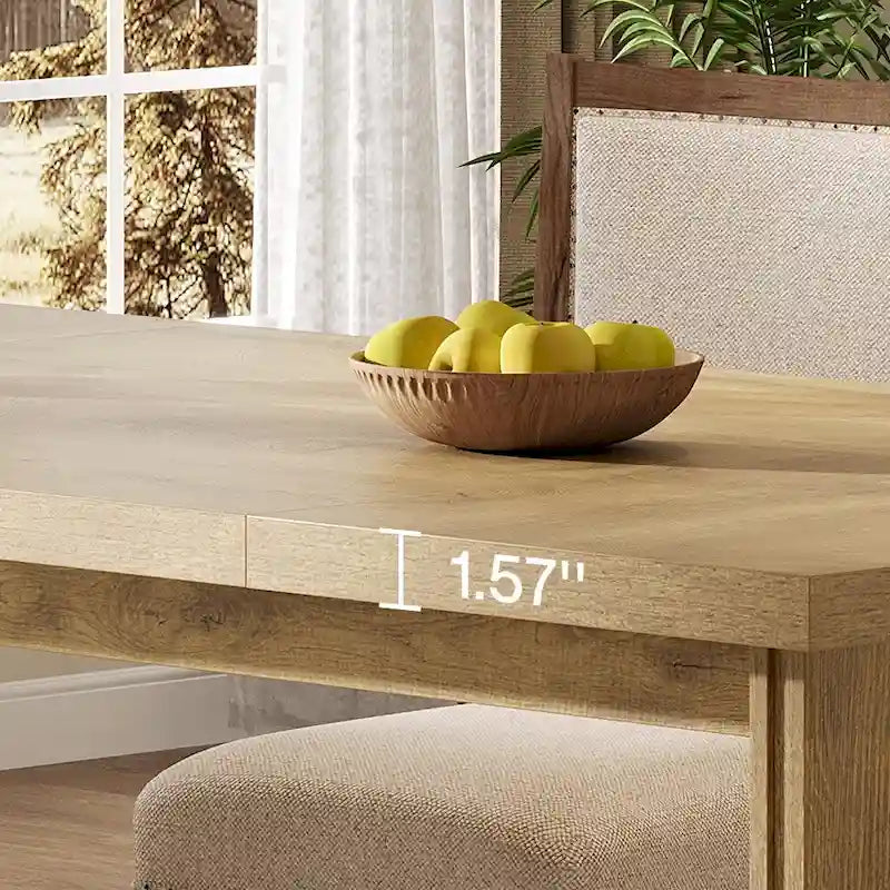 Table de salle à manger rectangulaire 63 cm avec pieds au design moderne-7