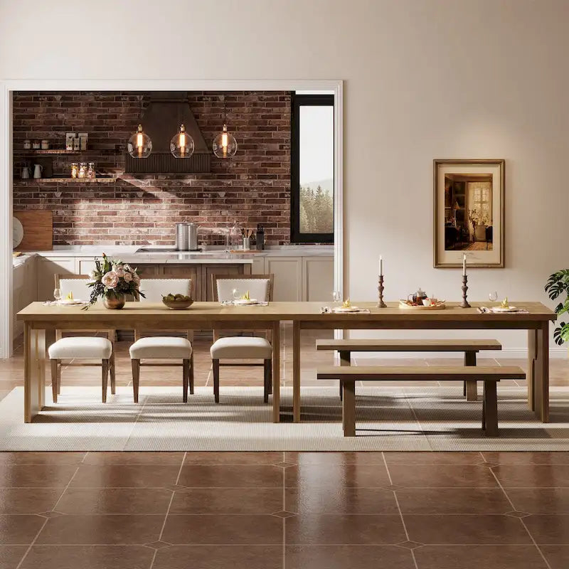 Table de salle à manger rectangulaire 63 cm avec pieds au design moderne-9