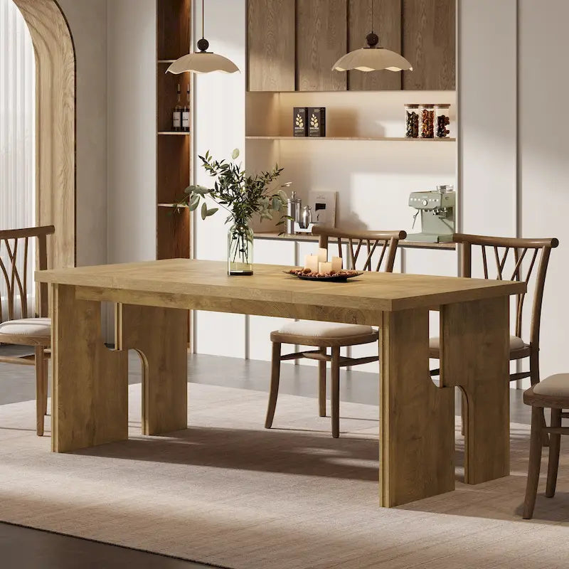 Table de salle à manger rectangulaire 63 cm avec pieds au design moderne-10