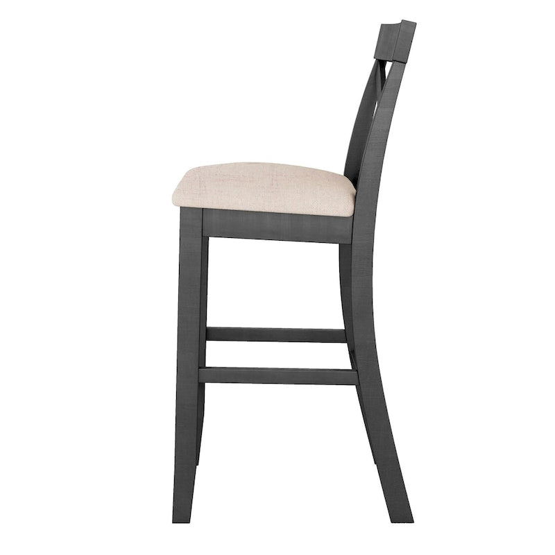 Ensemble table et chaises de salle à manger 3 pièces, petit ensemble table et chaises de hauteur comptoir avec coin repas et 2 chaises-17