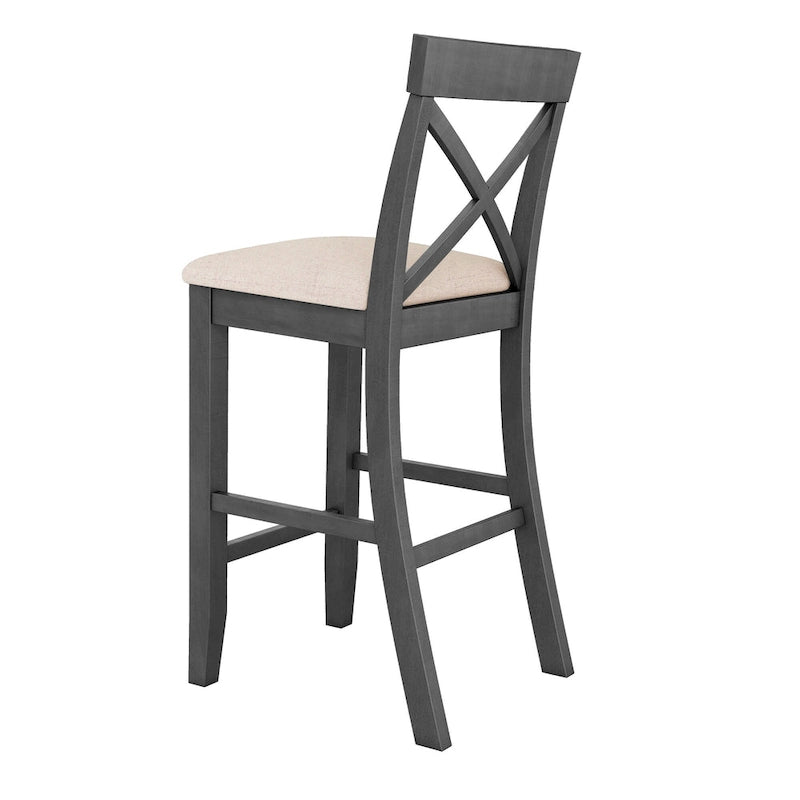 Ensemble table et chaises de salle à manger 3 pièces, petit ensemble table et chaises de hauteur comptoir avec coin repas et 2 chaises-18