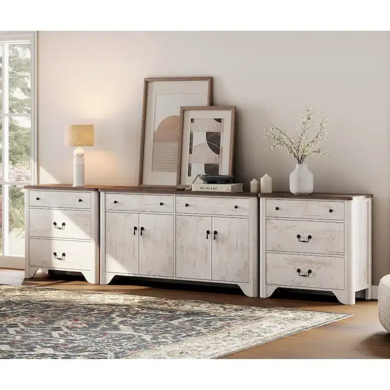 Buffet de style campagnard WAMPAT 122 W, grand modèle, avec portes et étagère réglable