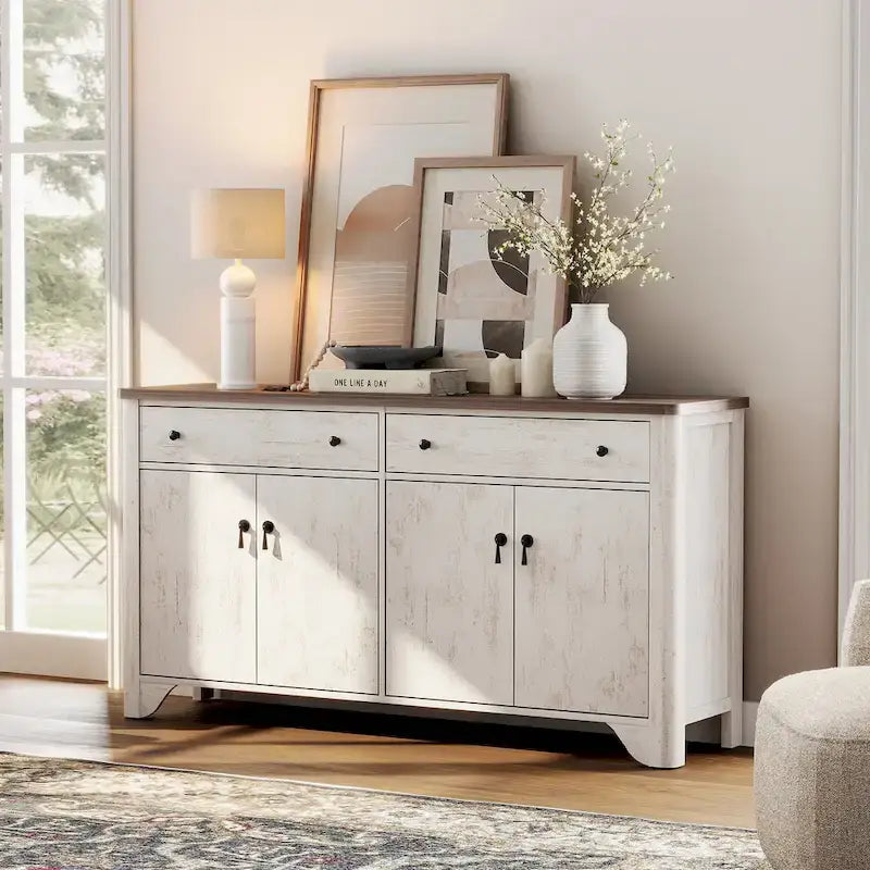 Buffet de style campagnard WAMPAT 122 W, grand modèle, avec portes et étagère réglable-4