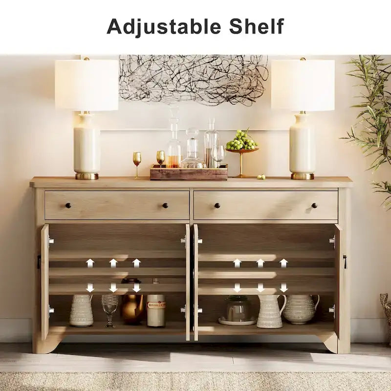 Buffet de style campagnard WAMPAT 122 W, grand modèle, avec portes et étagère réglable-8