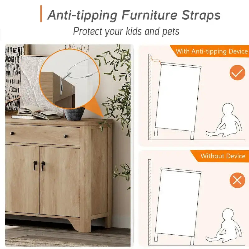 Buffet de style campagnard WAMPAT 122 W, grand modèle, avec portes et étagère réglable-13