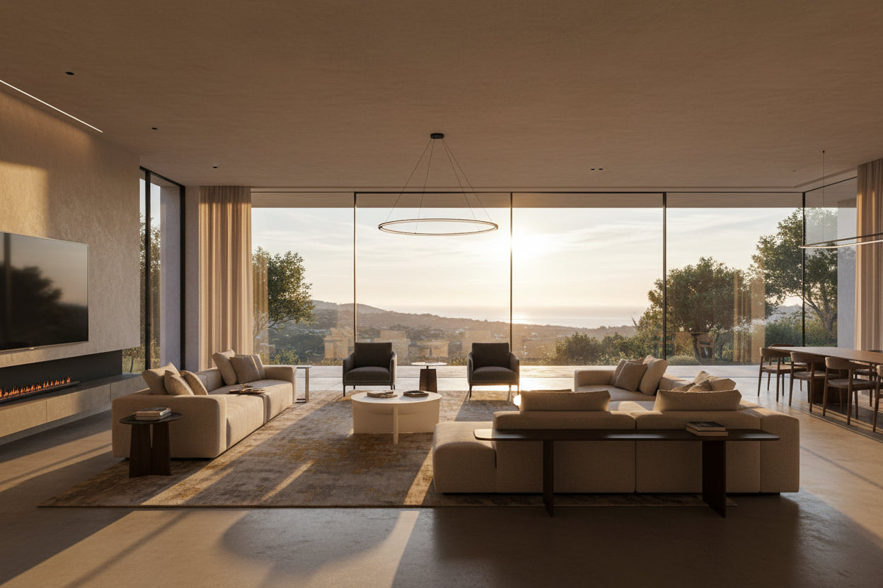 Modrest Elsa Modern Oyster Concrete Round Coffee Table