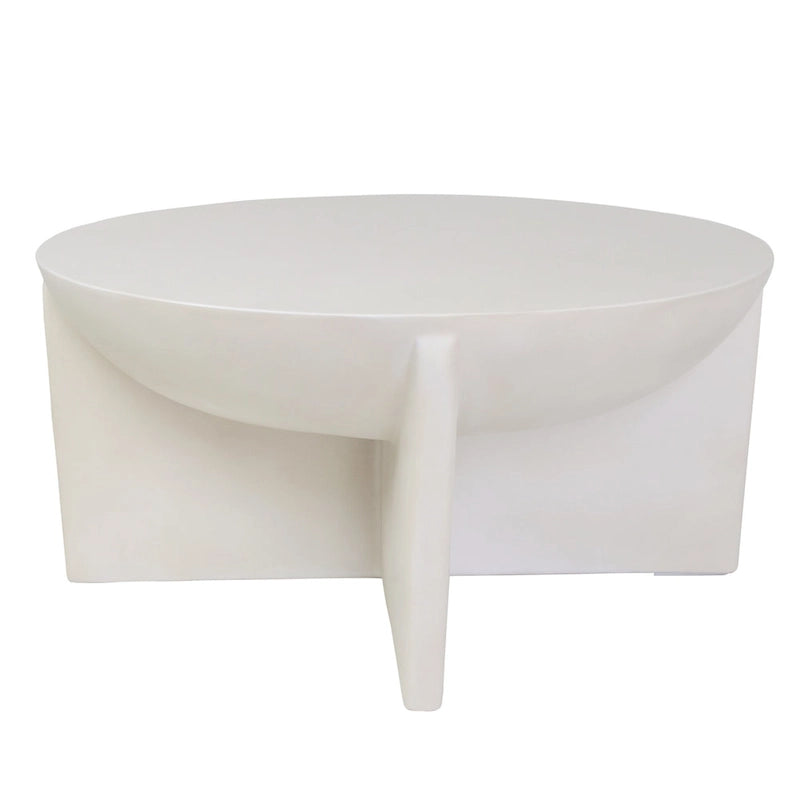 Table basse ronde en béton Modrest Elsa Modern Oyster