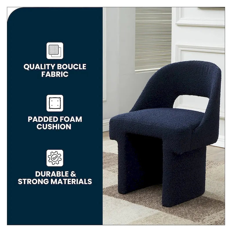 Ensemble de 2 fauteuils d'appoint modernes et élégants en tissu bouclé, avec structure en MDF, pour la maison, le bureau, le salon et la chambre.-5