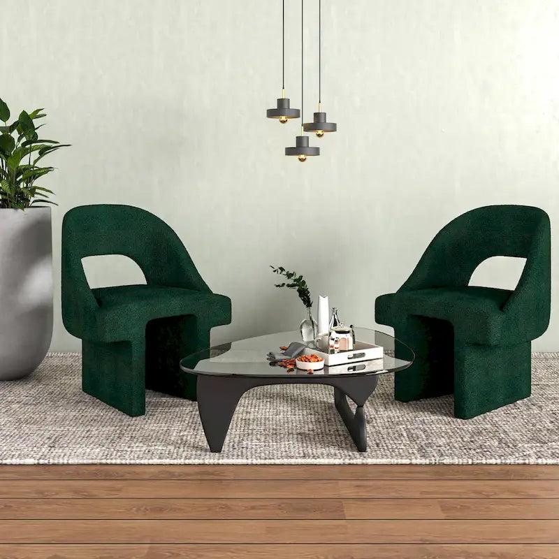 Ensemble de 2 fauteuils d'appoint modernes et élégants en tissu bouclé, avec structure en MDF, pour la maison, le bureau, le salon et la chambre.-22