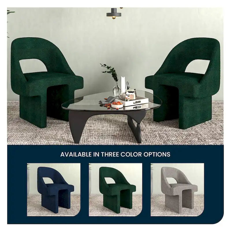 Ensemble de 2 fauteuils d'appoint modernes et élégants en tissu bouclé, avec structure en MDF, pour la maison, le bureau, le salon et la chambre.-25