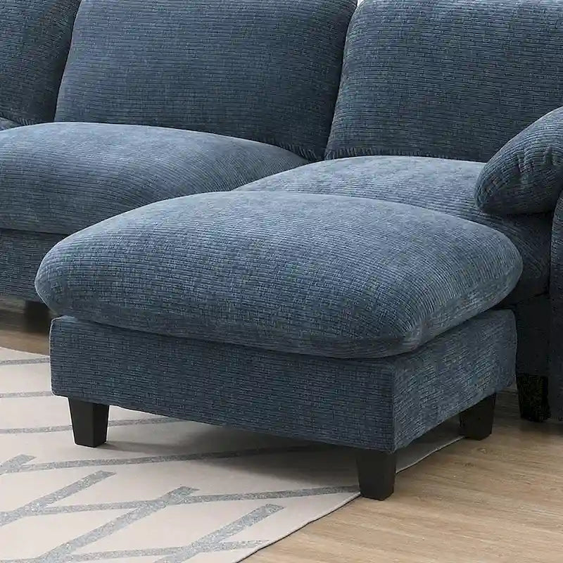 Canapé d'angle en forme de U avec méridienne d'intérieur, chargeur USB et Type-C-4