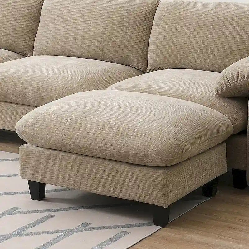 Canapé d'angle en forme de U avec méridienne d'intérieur, chargeur USB et Type-C-32