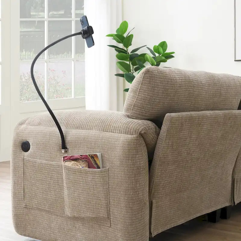 Canapé d'angle en forme de U avec méridienne d'intérieur, chargeur USB et Type-C-34