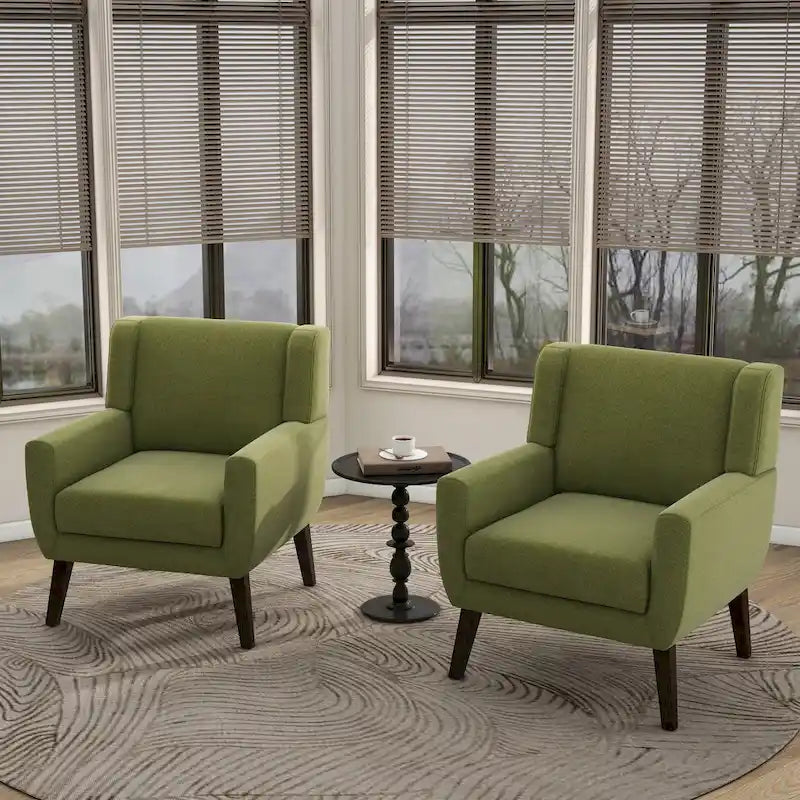 Ensemble de 2 fauteuils d'appoint modernes rembourrés-5