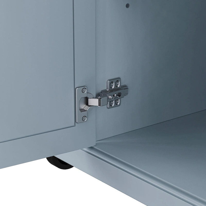 Îlot de cuisine de 137 cm avec abattant en bois d'hévéa, chariot de cuisine roulant à texture gaufrée sur 4 roues avec 4 portes et 3 tiroirs-14