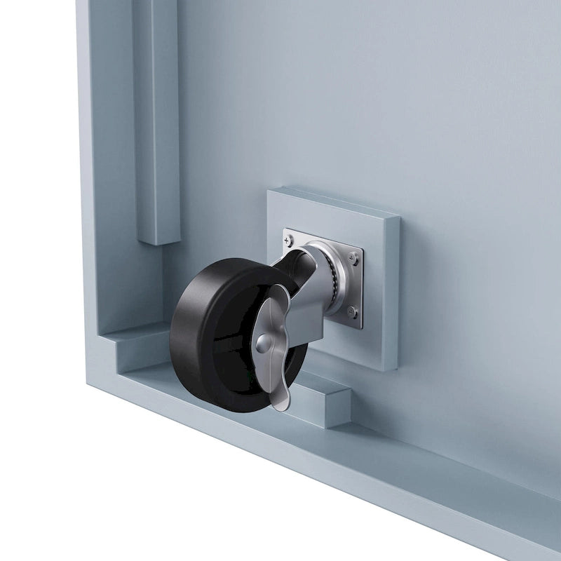 Îlot de cuisine de 137 cm avec abattant en bois d'hévéa, chariot de cuisine roulant à texture gaufrée sur 4 roues avec 4 portes et 3 tiroirs-16