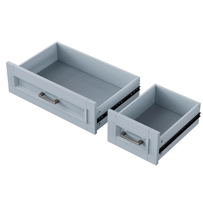 Îlot de cuisine de 137 cm avec abattant en bois d'hévéa, chariot de cuisine roulant à texture gaufrée sur 4 roues avec 4 portes et 3 tiroirs-19