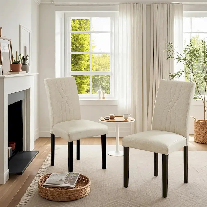 Ensemble de 2/4/6 chaises de salle à manger rembourrées VECELO, chaises de salle à manger/cuisine en tissu, chaises de salle à manger de style Parson-4