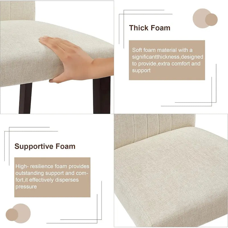 Ensemble de 2/4/6 chaises de salle à manger rembourrées VECELO, chaises de salle à manger/cuisine en tissu, chaises de salle à manger de style Parson-5