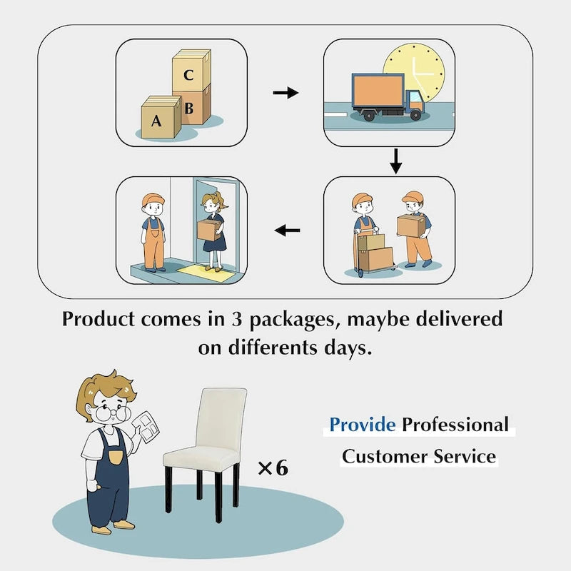 Ensemble de 2/4/6 chaises de salle à manger rembourrées VECELO, chaises de salle à manger/cuisine en tissu, chaises de salle à manger de style Parson-10