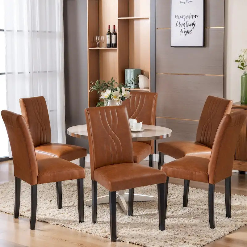 Ensemble de 2/4/6 chaises de salle à manger rembourrées VECELO, chaises de salle à manger/cuisine en tissu, chaises de salle à manger de style Parson-14
