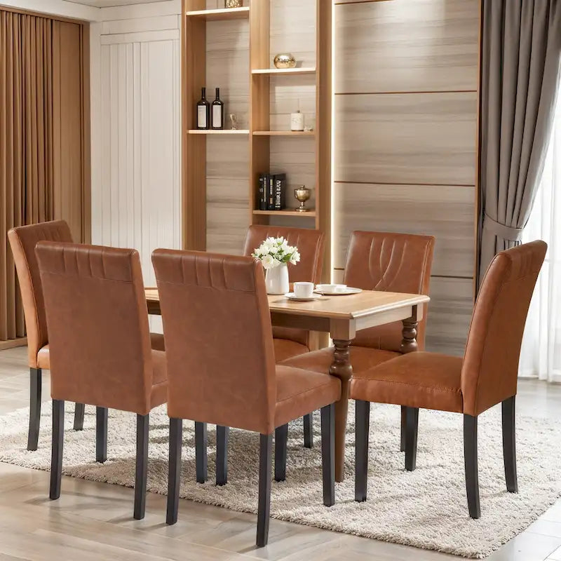 Ensemble de 2/4/6 chaises de salle à manger rembourrées VECELO, chaises de salle à manger/cuisine en tissu, chaises de salle à manger de style Parson-15