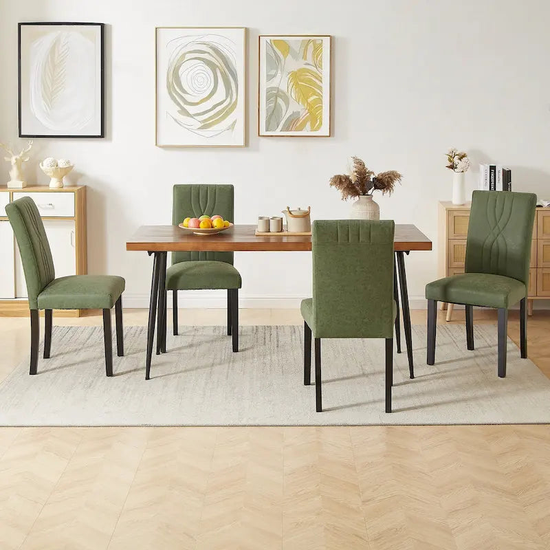 Ensemble de 2/4/6 chaises de salle à manger rembourrées VECELO, chaises de salle à manger/cuisine en tissu, chaises de salle à manger de style Parson-18