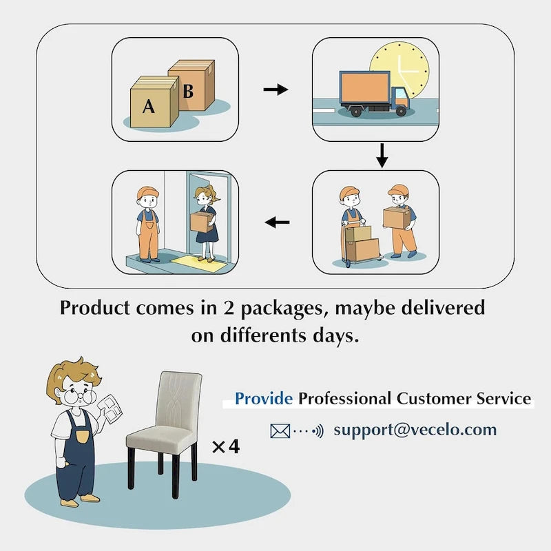 Ensemble de 2/4/6 chaises de salle à manger rembourrées VECELO, chaises de salle à manger/cuisine en tissu, chaises de salle à manger de style Parson-21